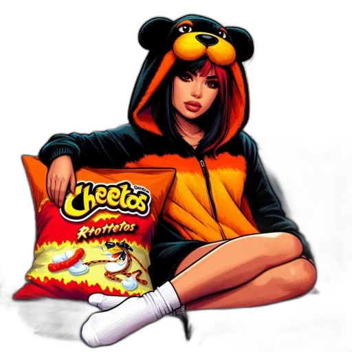 jacket, food, comic book art, photorealistic transparent PNG cut-out