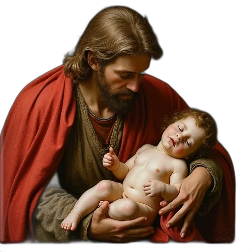 photorealistic, oil painting, birth, jesus transparent PNG cut-out