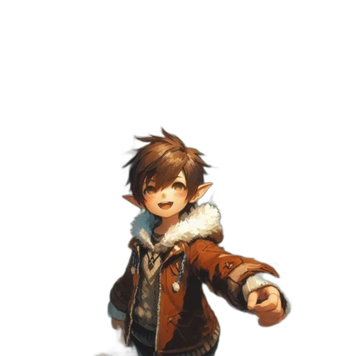 jacket, weapon, staff, face transparent PNG cut-out