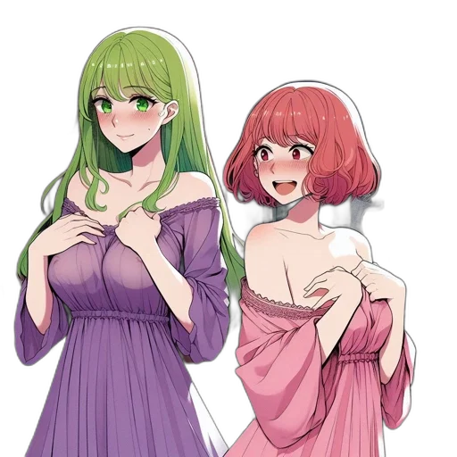 dress, anime, concept art, pixel art transparent PNG cut-out