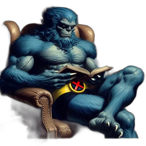 comic book art, fantasy art, concept art, blue transparent PNG cut-out