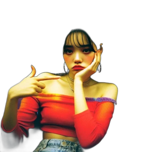 face, mask, photorealistic, vaporwave transparent PNG cut-out