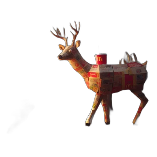 animal, crown, 3d render, concept art transparent PNG cut-out