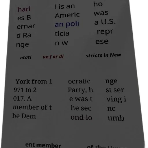 charles, rangel, american, politician transparent PNG cut-out