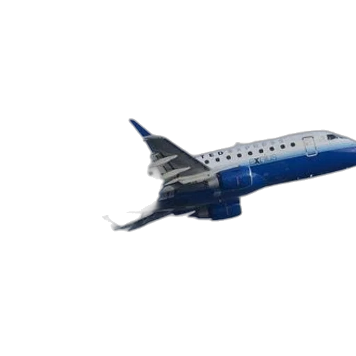 3d render, blue, white, airplane transparent PNG cut-out