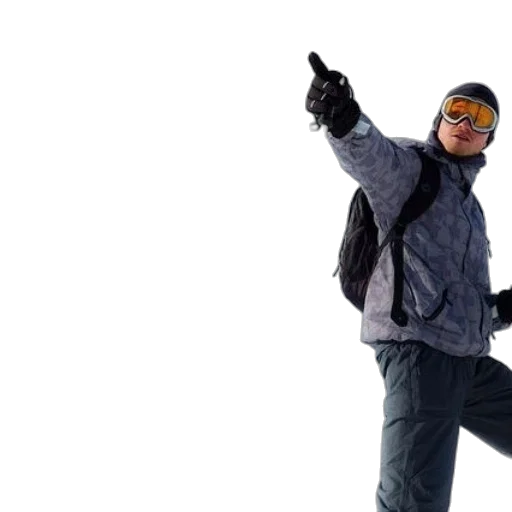 staff, jacket, snow, two transparent PNG cut-out