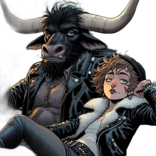 comic book art, concept art, fantasy art, anthropomorphic transparent PNG cut-out