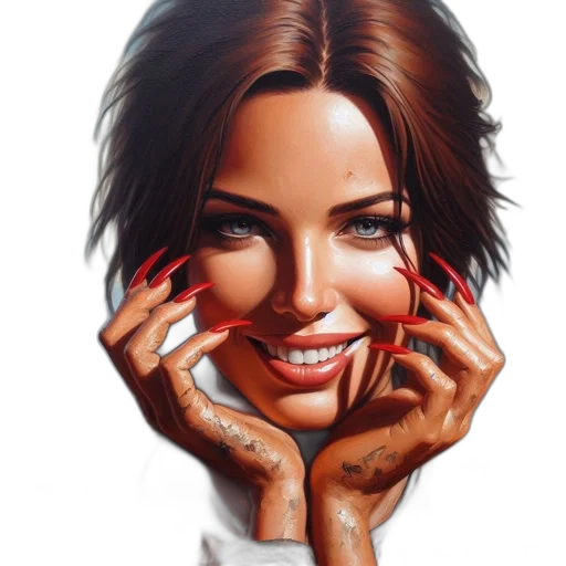 face, jewelry, photorealistic, cartoon transparent PNG cut-out