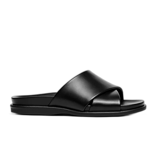 shoes, black, leather, sandal transparent PNG cut-out