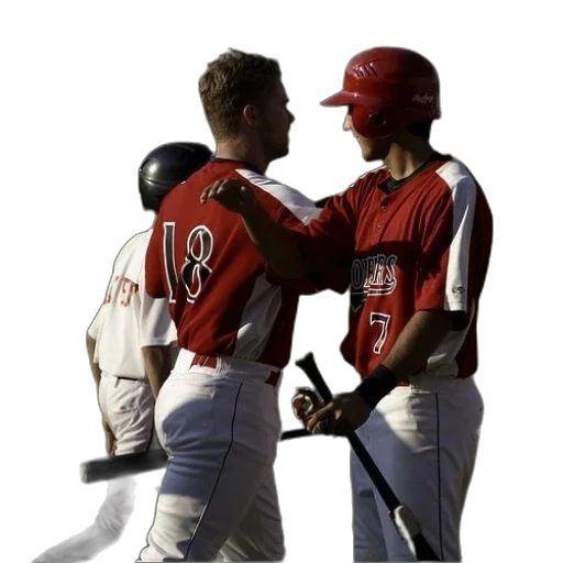 two, baseball, players, red transparent PNG cut-out