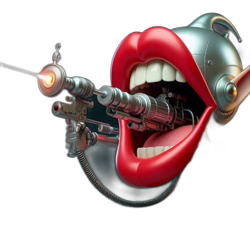weapon, robot, concept art, 3d render transparent PNG cut-out