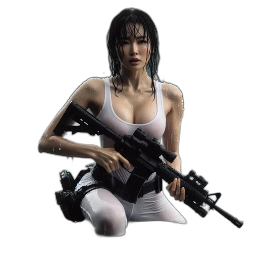weapon, concept art, 3d render, cyberpunk transparent PNG cut-out