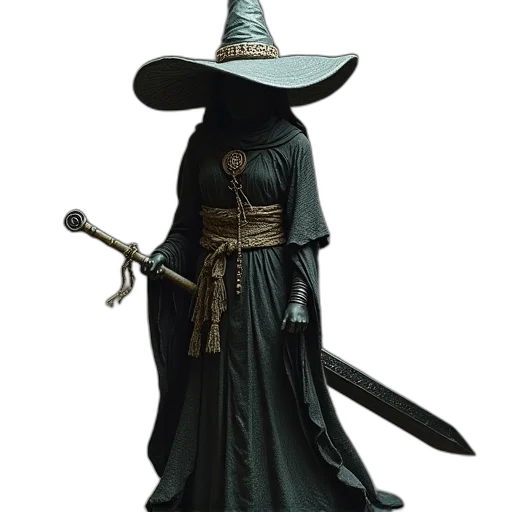 staff, hat, mask, sword transparent PNG cut-out
