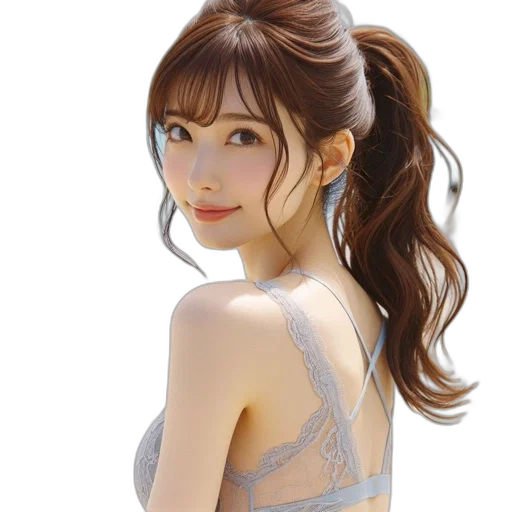dress, jewelry, face, photorealistic transparent PNG cut-out