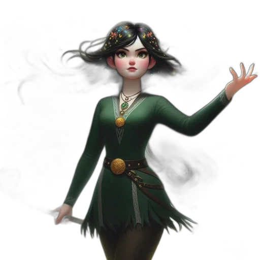 dress, staff, fantasy art, concept art transparent PNG cut-out