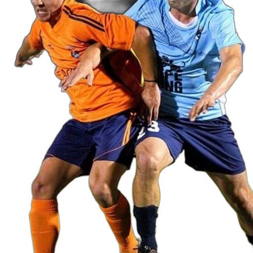 two, soccer, players, action transparent PNG cut-out