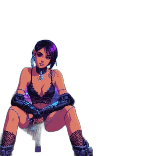 weapon, cyberpunk, pixel art, concept art transparent PNG cut-out