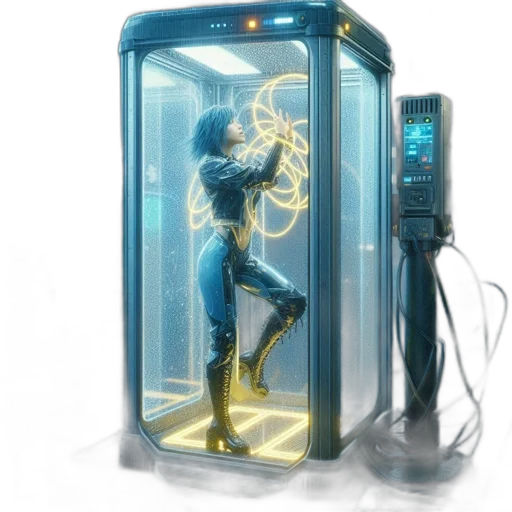 robot, cyberpunk, concept art, 3d render transparent PNG cut-out
