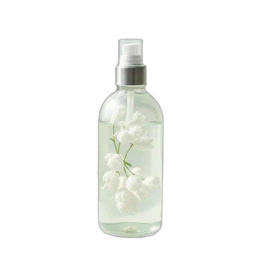 bottle, white, flower, water transparent PNG cut-out