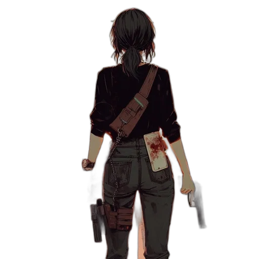 weapon, jacket, staff, concept art transparent PNG cut-out