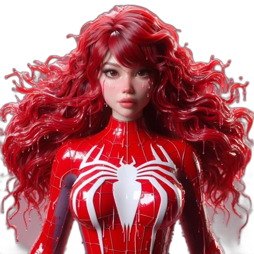 hair, comic book art, 3d render, concept art transparent PNG cut-out