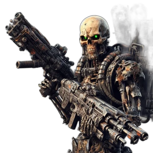 weapon, robot, concept art, 3d render transparent PNG cut-out