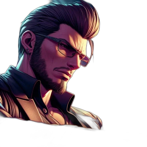 jacket, face, weapon, cyberpunk transparent PNG cut-out