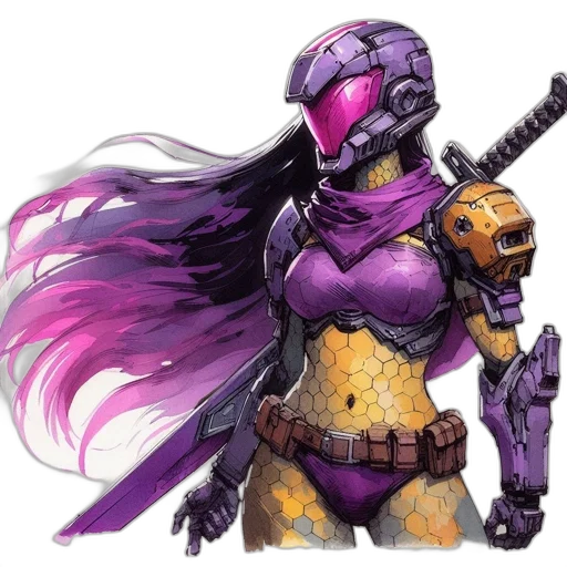 robot, mask, weapon, concept art transparent PNG cut-out