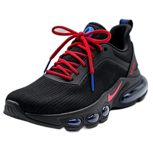 shoes, 3d render, close-up, black transparent PNG cut-out