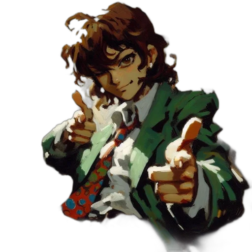 jacket, staff, weapon, face transparent PNG cut-out