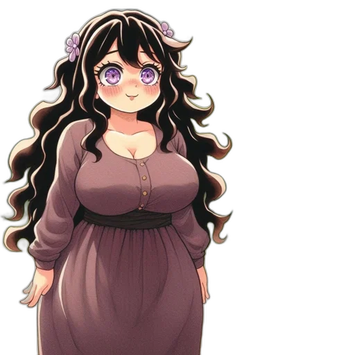 dress, staff, creature, anime transparent PNG cut-out