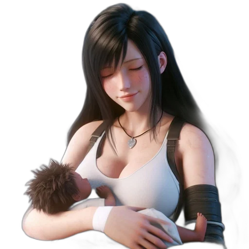 staff, hair, concept art, 3d render transparent PNG cut-out