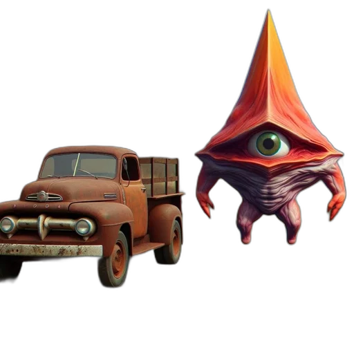 car, hat, creature, concept art transparent PNG cut-out