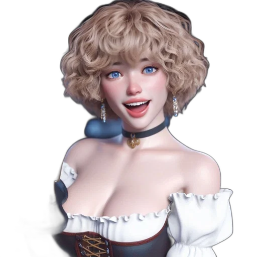 face, dress, fantasy art, photorealistic transparent PNG cut-out