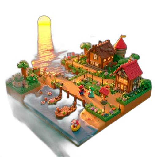 concept art, 3d render, pixel art, fantasy art transparent PNG cut-out