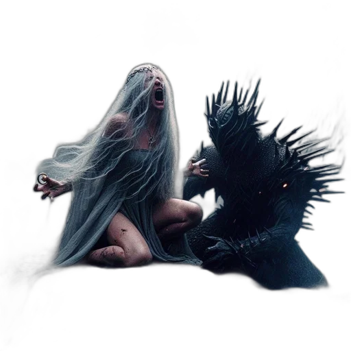 dragon, creature, hair, mask transparent PNG cut-out