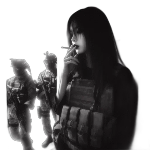 weapon, face, concept art, cyberpunk transparent PNG cut-out