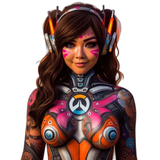 robot, dress, face, weapon transparent PNG cut-out