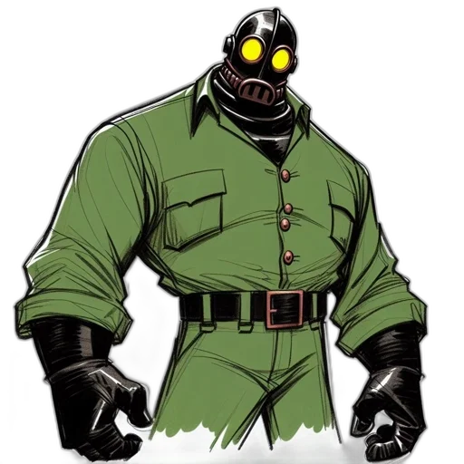 jacket, mask, robot, staff transparent PNG cut-out