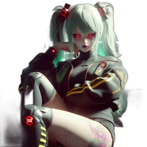 robot, staff, weapon, cyberpunk transparent PNG cut-out