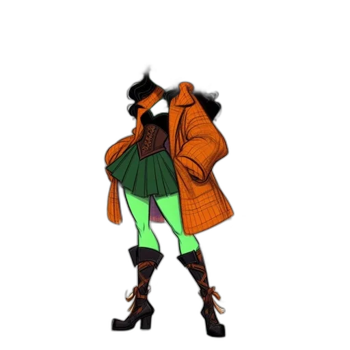 jacket, dress, staff, concept art transparent PNG cut-out