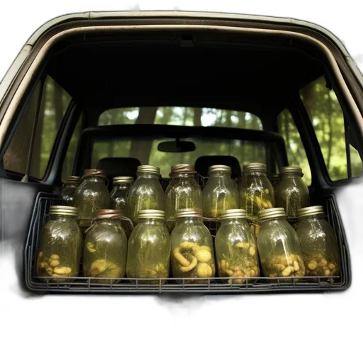 bottle, car, old, open transparent PNG cut-out