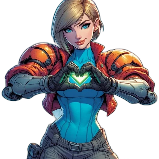 robot, jacket, weapon, comic book art transparent PNG cut-out