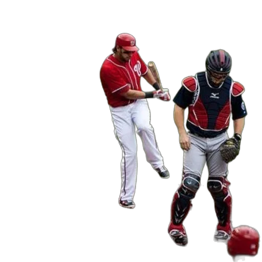 baseball, player, red, white transparent PNG cut-out