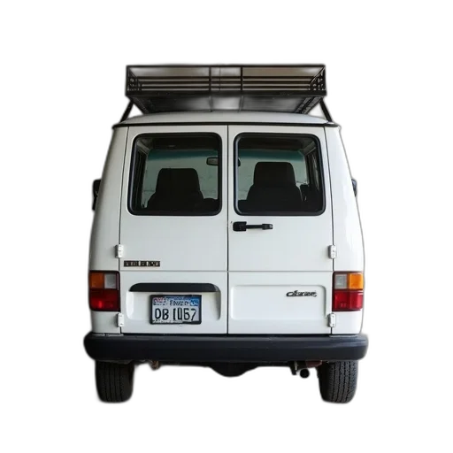 car, white, van, black transparent PNG cut-out