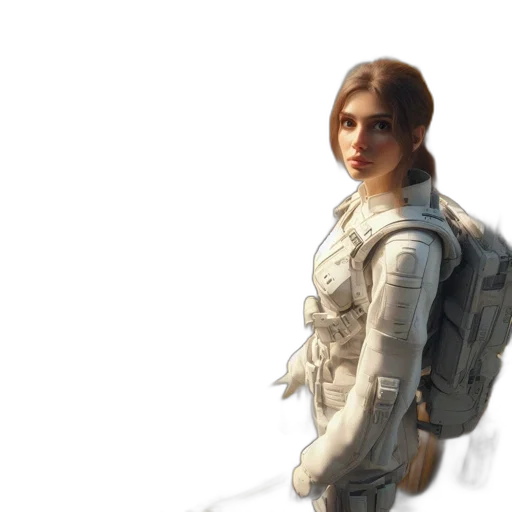jacket, face, concept art, photorealistic transparent PNG cut-out