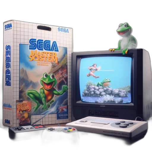 3d render, vintage, sega, master transparent PNG cut-out