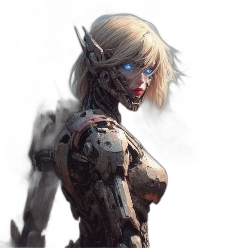 robot, face, weapon, concept art transparent PNG cut-out
