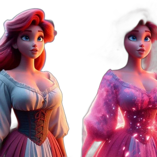 dress, crown, 3d render, concept art transparent PNG cut-out