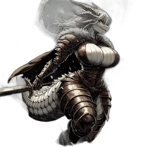 dragon, sword, creature, staff transparent PNG cut-out